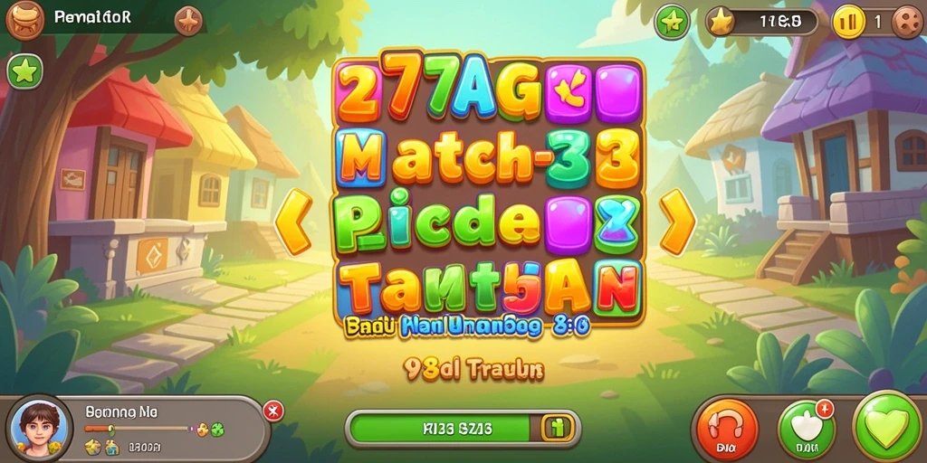 Tampilan gameplay <strong>77AG</strong> dengan momen mencocokkan item yang seru.