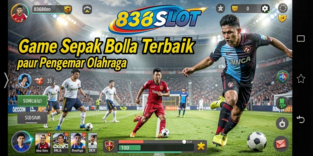 Tangkapan layar gameplay 8368SLOT yang menunjukkan aksi mendebarkan dalam pertandingan sepak bola.