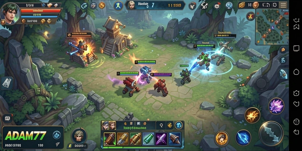 Tampilan gameplay seru ADAM77 dalam aksi strategi SLG.