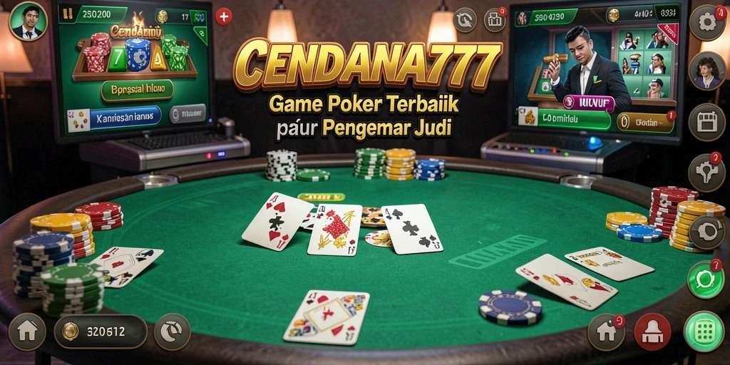 Screenshot gameplay CENDANA777 yang menunjukkan suasana Poker yang mendebarkan.
