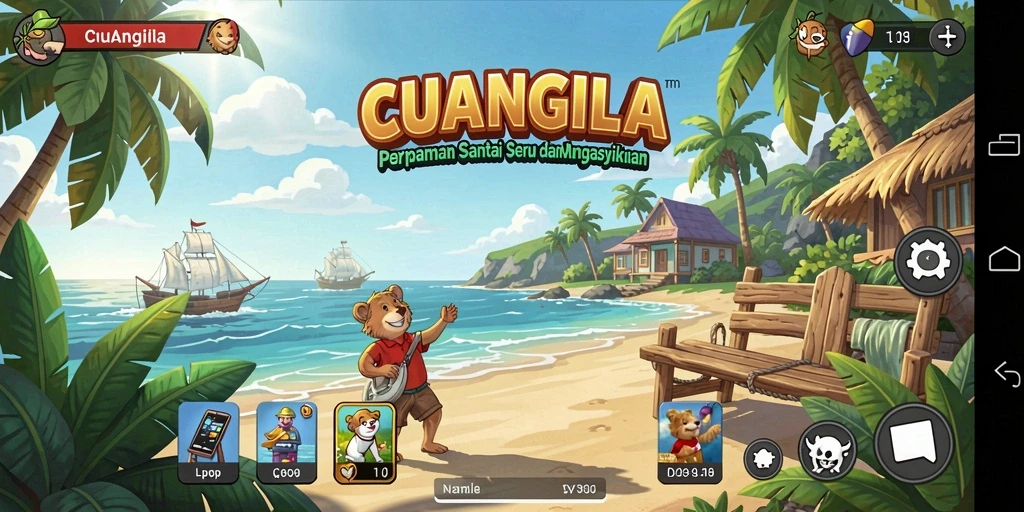 Screenshot dari gameplay CUANGILA yang menyenangkan dan penuh warna.