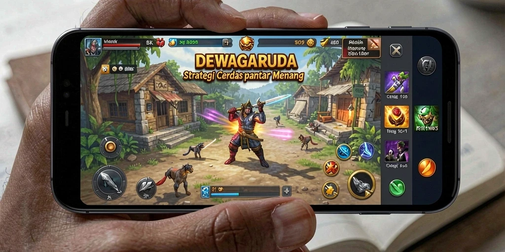 Tampilan permainan strategi yang mendebarkan dalam DEWAGARUDA.