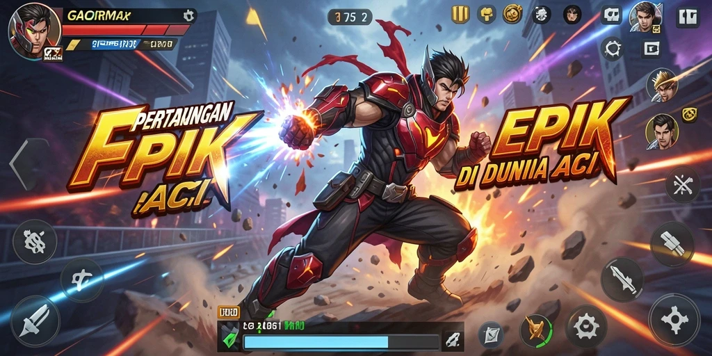 Screenshot utama GACORMAX menampilkan pertarungan seru dan grafis yang mengesankan.