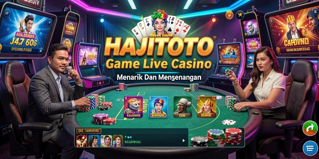 Screenshot menunjukkan gameplay Live Casino yang mendebarkan di HAJITOTO.