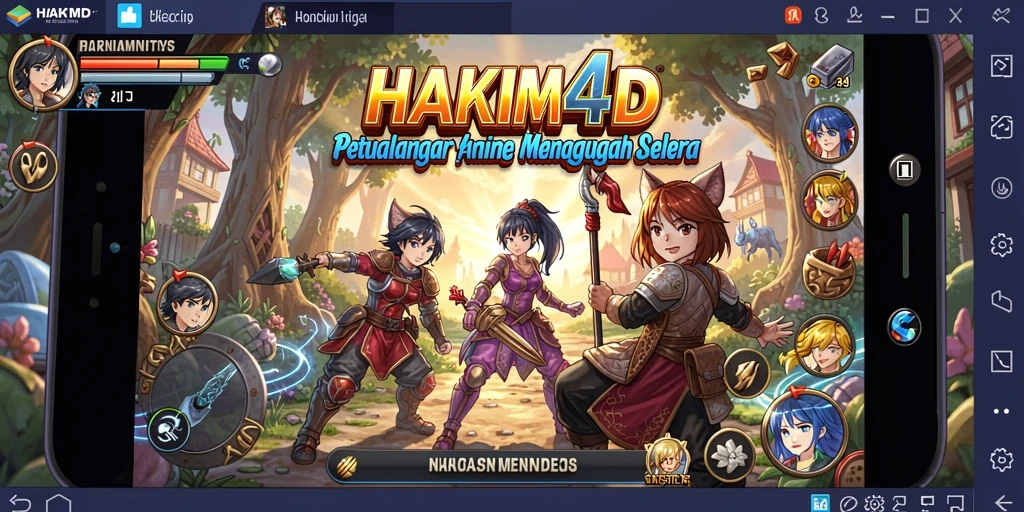 Gameplay seru dalam HAKIM4D dengan karakter anime yang menarik.