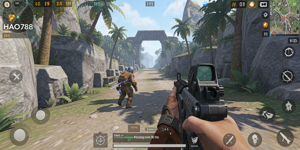 Tampilan gameplay seru dalam HAO788 dengan aksi TPS cepat.