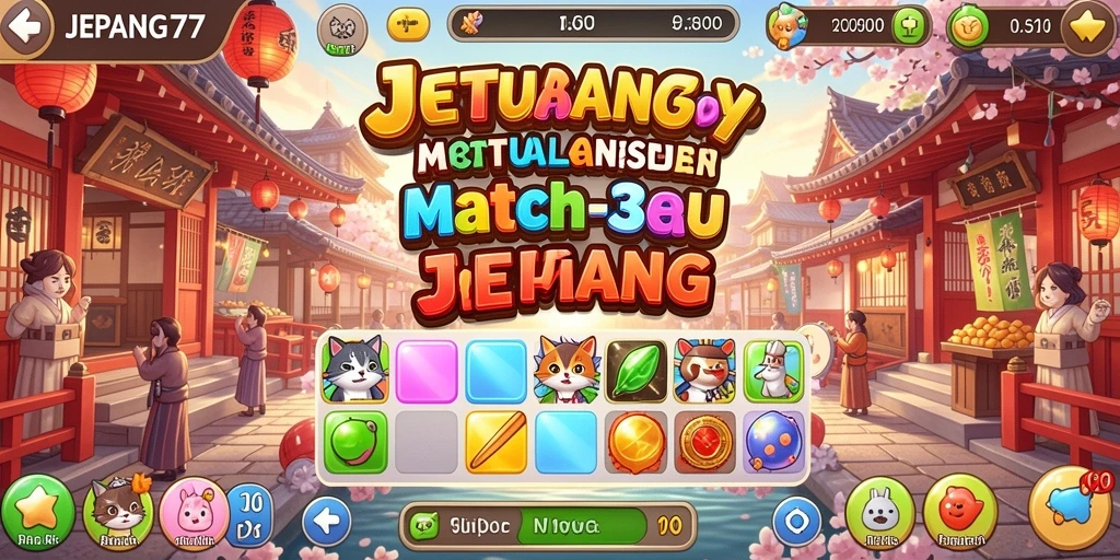 Screenshot gameplay JEPANG77 yang menampilkan aksi mencocokkan yang seru.
