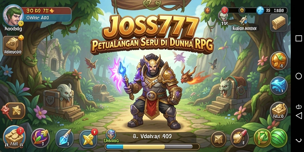 Tangkapan layar gameplay JOSS777 menampilkan pertarungan seru antara karakter dan monster.