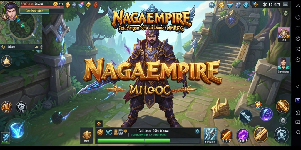 Screenshot menampilkan pertempuran multiplayer di dunia MMORPG NAGAEMPIRE.