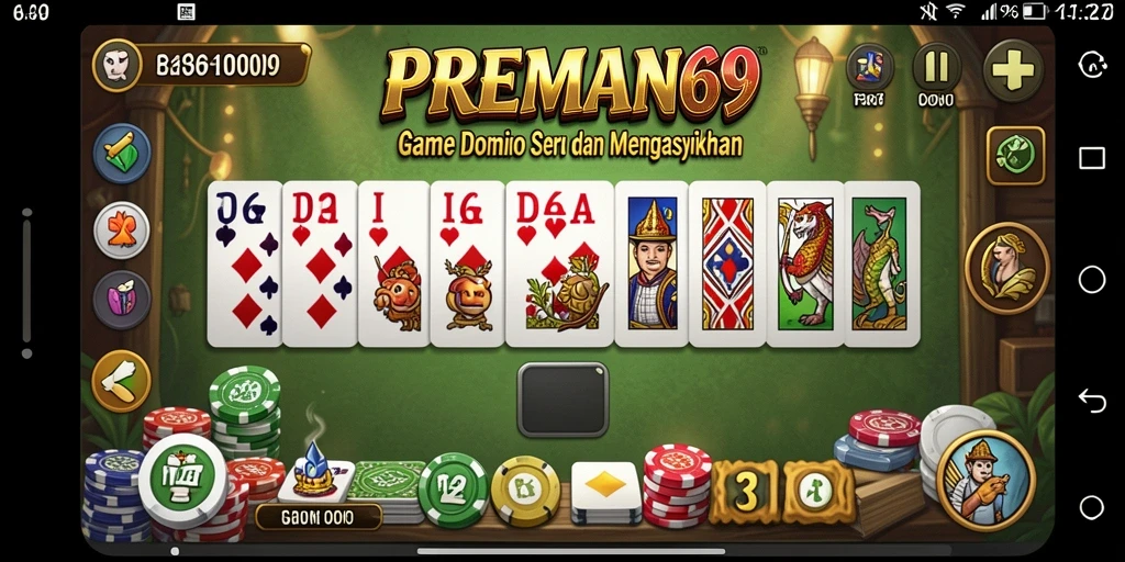Screenshot gameplay <strong>PREMAN69</strong> saat pertandingan domino seru.