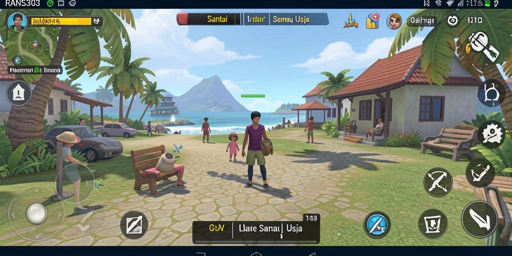 Screenshot utama menunjukkan gameplay seru RANS303 dengan visual cerah.