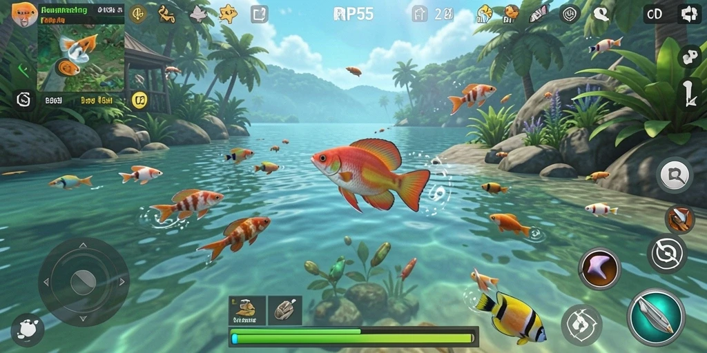 Tangkapan ikan yang menakjubkan dalam gameplay RP55.