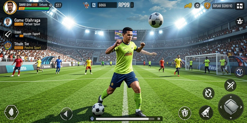 Tampilan gameplay menarik dari RP99 dengan aksi olahraga seru.
