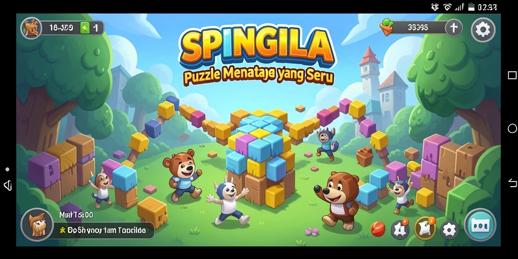 Gameplay SPINGILA menampilkan tantangan Puzzle yang menarik dan menyenangkan.