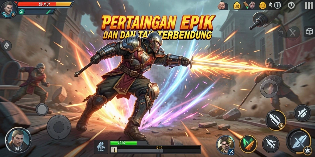 Screenshot menunjukkan pertarungan epik di dalam arena T6.